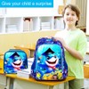 gxtvo 3PCS Shark Backpack for Boys, 16" Kids Bookbag with