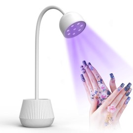 Sanpyl Lámpara de Secado de uñas, lámpara de curado de Esmalte de uñas de 24 W, 365nm 405nm 360 Grados de Cuello de Cisne Giratorio secador de Gel de uñas de Carga USB para salón o Uso doméstico
