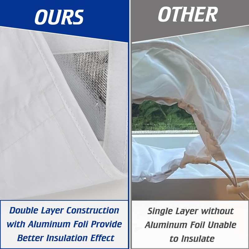 Wintcomfort Portable AC Window Seal Kit with Leaf Screen, Drawstring