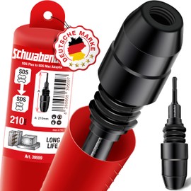 SCHWABENBACH ® SDS Plus to SDS Max Adapter - Adapter Piece for Use of SDS Max Concrete Drill or Chisel on SDS Plus Machines - Premium Quality - SDS Plus Attachment Drill Chuck Hammer Drill Bit