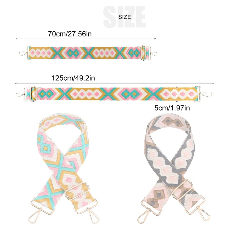 Wide Bag Strap, Adjustable Shoulder Strap, 5 cm Wide, Boho