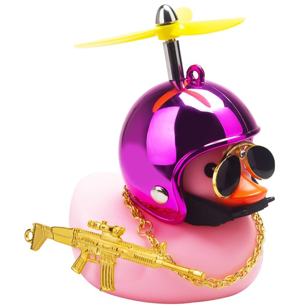wonuu Rubber Duck Car Ornaments Pink Duck Car Dashboard Decorations