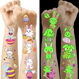 Children's Easter Tattoos, 10 Sheets of Luminous Easter Eggs Tattoos, Children's Tattoos, Small Easter Gifts, Children, Party Bags, Easter Children Small Items