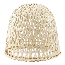 FERCAISH Rattan Lampshades 1 Piece Farmhouse Willow Chandelier Ceiling Lamp Shade Rattan Strap Rustic Lamp Cover for Living Room 20 x 18.5 cm
