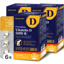Nutri D Day Premium Vitamin D 5000 IU 9g 30 tablets 6 / 뉴트리디데이 프리미엄 비타민D 5000 IU 9g 30정 6개