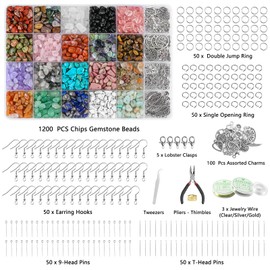 Ouubuuy Jewelry Making Kits for Adults Women, 1200pcs Crystal Beads for Jewelry Making, 20 Colors Jewelry Making kit, Jewelry Making Supplies for Adults