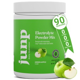 JUNP Electrolytes Powder No Sugar No Carbs, Mouthwatering Green Apple Keto Electrolyte Drink Mix, Potassium & Salt Hydration Powder Electrolytes Zero Calorie Sugar Free Electrolyte Powder, 90 Servings