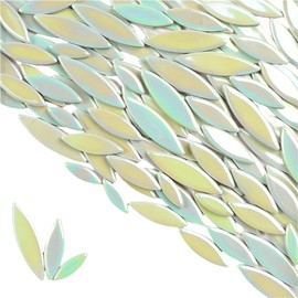 Leaf Petal Ceramic Mosaic Tiles for Crafts, 500 g Irregular Mosaic Pieces, Petal Mosaic Tiles DIY Mosaic Making Stones for Crafts Hobby Art Wall Decoration (Iridescent