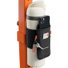 BLAUBECK Funda magnética para Botella de Agua y Soporte para teléfono para Gimnasio, Bolsa Negra para Gimnasio con 4 imanes, fijarla a Cualquier Equipo de Gimnasio, Soporte magnético para teléfonos,