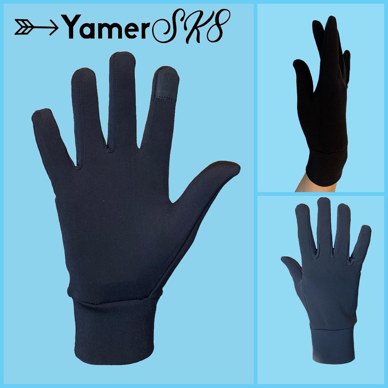 YamerSK8 Figure Skating Classic Desgn Gloves for Practice (Black, S)