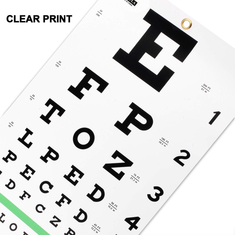 PECULA Eye Chart for Exams - Snellen Wall Chart 20