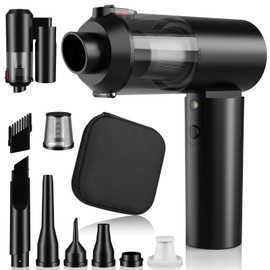 Tkkich Car Vacuum Portable Cordless,90°Foldable 4in1 Vac V2 Handheld Vacuums Cleaner Brushless Motor High Power 17000PA Compressed Air Dusters Cordless Vacuum Cleaners for Car Home Office Pet