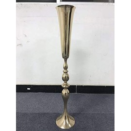 Juego de 10 jarrones de metal dorado para decoración de mesas, eventos, fiestas, pasarelas, caminos, decoración de bodas, banquetes, recepciones, centros de mesa