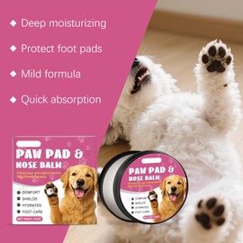 MCStars Dog Paw Balm for Dry Cracked Paws - Lick-Safe Organic Paw Wax with Aloe & Oat Protein - Hot Pavement & Winter Snow Protection - Moisturizer for Dogs & Cats, 1.76Oz (Cream 50g)
