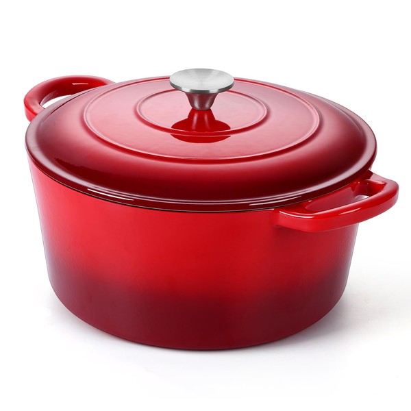 6 Quart Enameled Dutch Oven with Lid, P&P CHEF 6