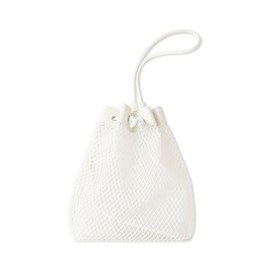 Mirowen 09WGB251510 Mesh Drawstring Bag, white, Free size