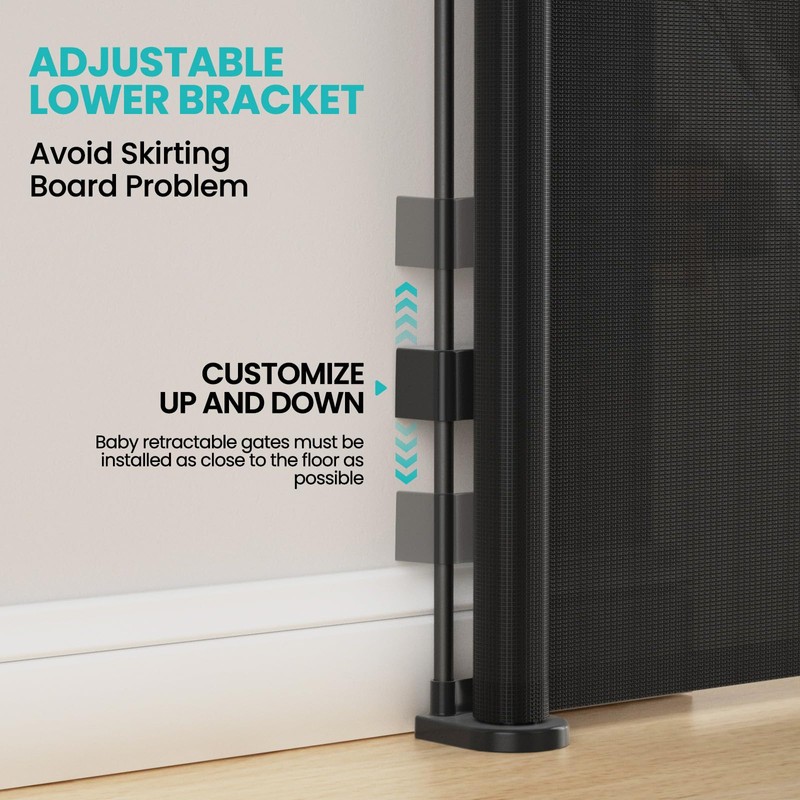 Upgrade Retractable Baby Gates Extra Wide (150" W x 42"