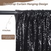 Black Sequin Backdrop Curtains 6 Pieces 2FTx8FT Shimmer Birthday Wedding