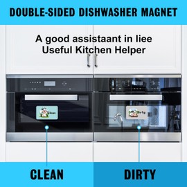 Cute Cartoon Animal Clean Dirty Dishwasher Magnet, Refrigerator Washing Machine Magnet Double Sided Kitchen Reversible Dish Washer Sign, Apartment Kitchen Accessories