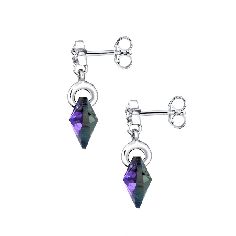 Elli Women's Earrings Heart Star Astro with Crystals, Facet cut,