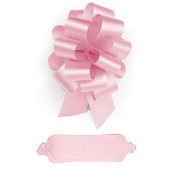 Pink Pull Bows - 5 1/2"W x 20 Loops - Pack of 50