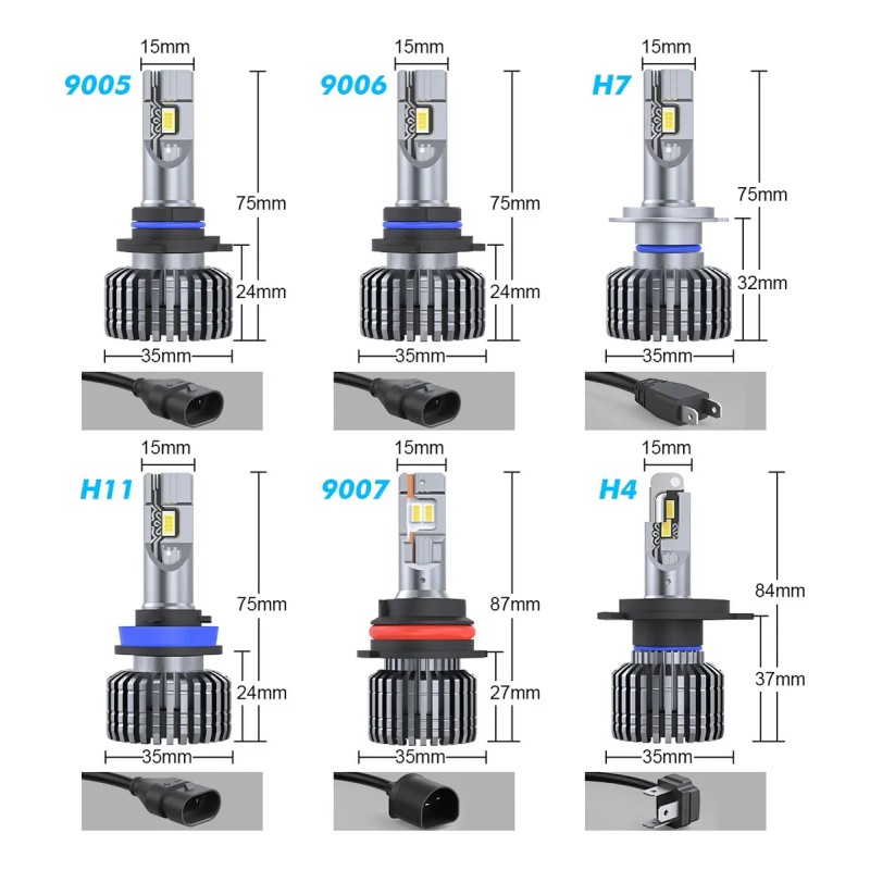 Kit De Faros Luz Led H4 H7 H11 9005 9006