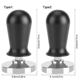 51mm Espresso Pisón de acero inoxidable Café Prensador de café Pisón Base plana Frijoles expreso Herramienta de la prensa Accesorios de cocina(2#)