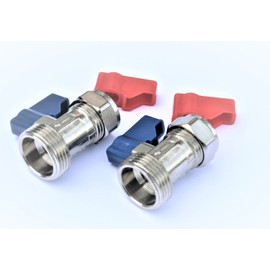 Visua 15mm Washing Machine Dishwasher Valves Staight Connector Hot and Cold - Pair