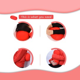 Microbead Roll Pillow, 11.8 X 5.5 Neck Pillow Cylinder Bolster Pillow Flexible Body Pillow Cervical Neck Pillow for Sleeping Home Travel (Red)