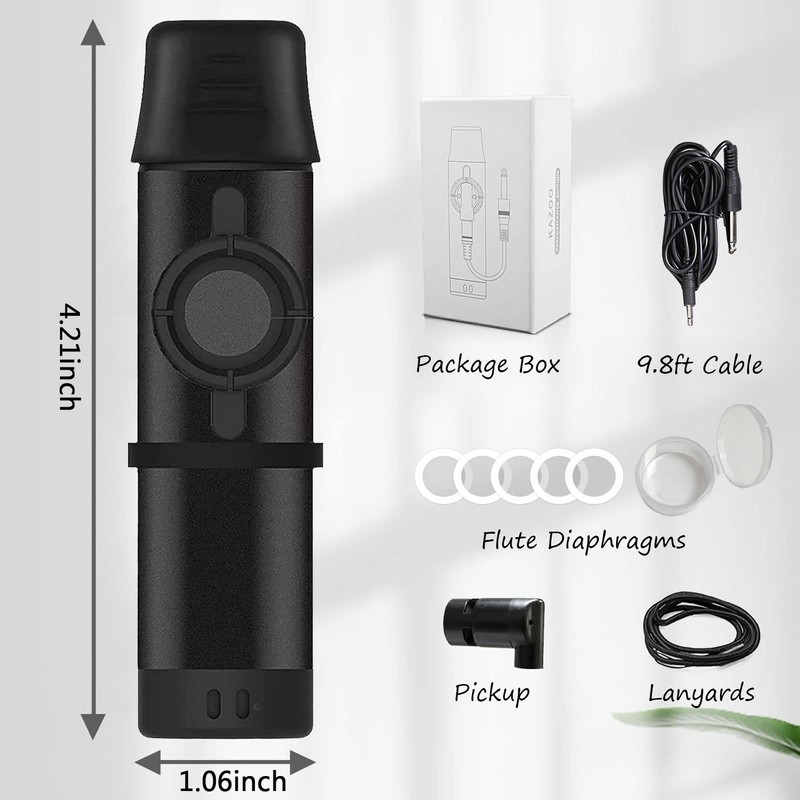 Electric Kazoo for Adults, Professional Metal Kazoo with 5 Reeds