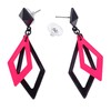 WIDMANN 03538 ? Rhombus Earrings ? One Size ? Neonfarbe