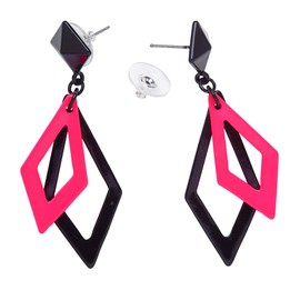 WIDMANN 03538 ? Rhombus Earrings ? One Size ? Neonfarbe
