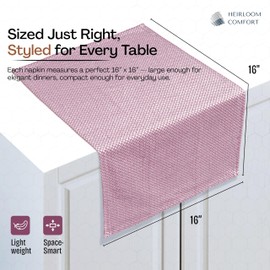 HEIRLOOM COMFORT - Juego de 6 servilletas de tela de vino burdeos, 16 x 16 pulgadas, textura de panal, superabsorbentes, duraderas, lavables para bodas, cenas, día festivo, uso diario