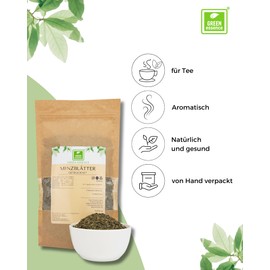 Dried Spearmint 250 g of Green Essence, Natural Cut Mint Leaves, Spice Mint Tea, Loose Mint Tea, Aromatic Herbal Tea with Fresh Taste for Drinking and Seasoning