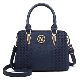 Miss Lulu Women's Handbag, Exquisite Handbag, Medium Size, Lychee Pattern Bag, Women, High-Quality Knitted Process Handbag, Elegant Shoulder Bag for Women, black, Bags with carry handle