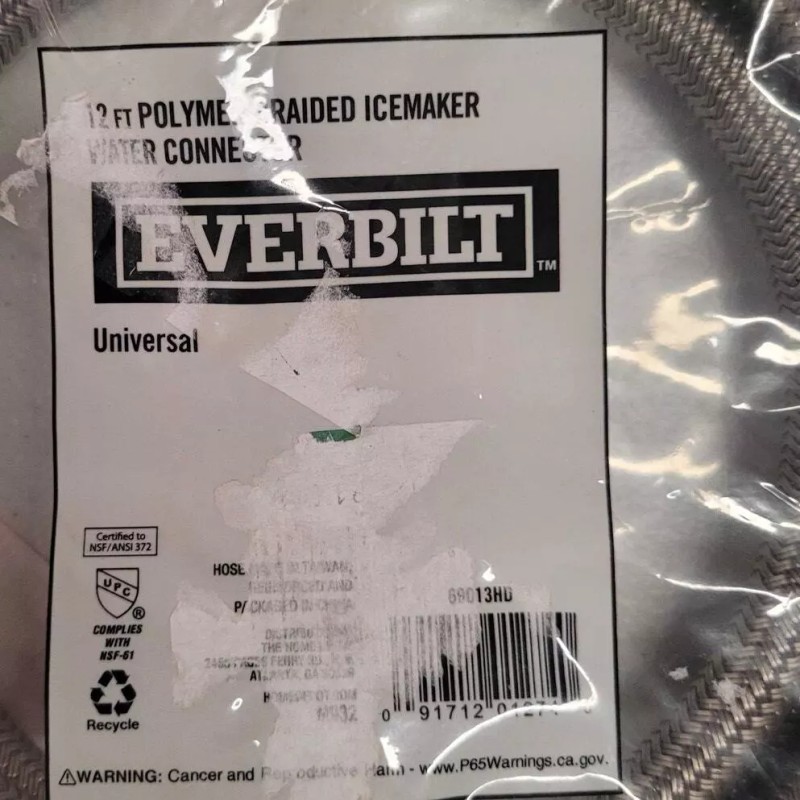 Everbilt 12 ft. Braided Ice Maker Water Supply Line #680113HD