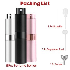 RUZAR 8ml Perfume Atomizer,3 pcs Perfume Travel Refillable Bottle, Empty Cologne Travel Bottle, Atomizer Sprayer