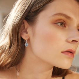 Witches Heart/Gothic Rose/Stethoscope/Skull Earrings 925 Sterling Silver Goth Black Rose Jewelry for Women, Sterling Silver Crystal