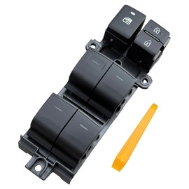 BELGEMAY 84840-02180 Driver Side Master Window Switch with White Backlit Buttons for 19-24 Toyota Corolla/RAV4/CH-R/BZ4X Plug-Play Upgrade (Driver Side, Ice Blue)