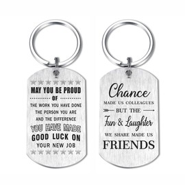 DEGASKEN Leaving Gifts for Colleagues Women - Chance Made Us Colleagues - Good Luck Keyring for Coworker Go Away