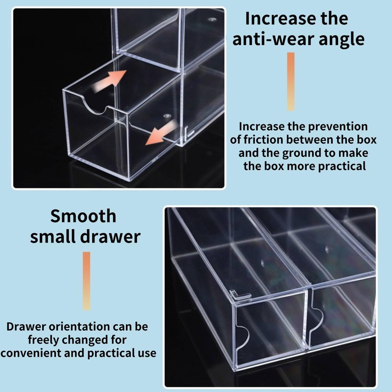 Gttyowyin 4 Drawer Clear Stackable Acrylic Sunglasses Storage Organizer for