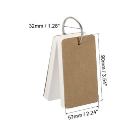 PATIKIL 3.5" x 2" Blank Flash Cards with Rings, 500 Pack Study Cards Index Cards Note Card Pre Hole Punched for Learning, White