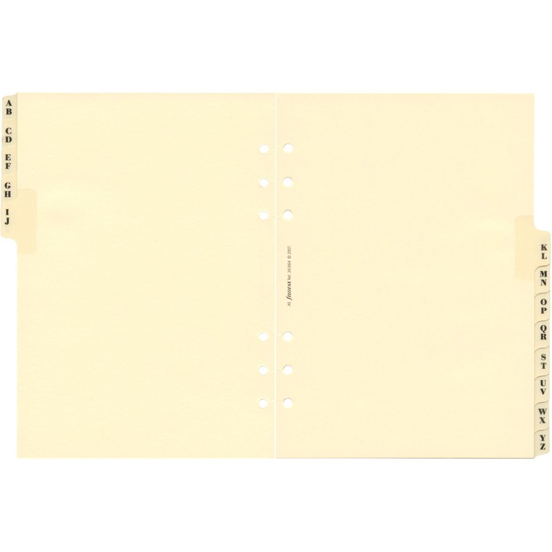 Filofax Refill Insert A-Z Index A5 Cream Ref 341664