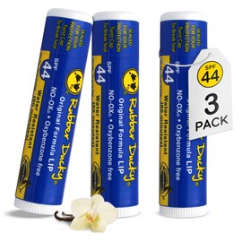 Rubber Ducky Rubber Ducky | Lip Sunscreen, Lip Balm with SPF 44, Water Resistant Sunscreen Lip Balm | Vegan, Untinted, Vanilla Flavor, with Vitamin E | All Season - Broad Spectrum Sunscreen for Lips