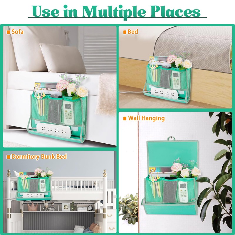 Retyion Bedside Caddy Bedside Storage Organizer Bedside Organizer with Power