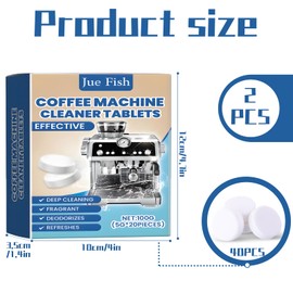 Shyllin Reinigungstabletten Kaffeevollautomaten, 40x Entkalkungstabletten Kaffeevollautomat, Entkalkungstabletten, Sauber sicher keine Rückstände, Geeignet für die meisten Kaffeevollautomaten
