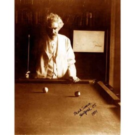 DS Decor Photos Quality Digital Print of a Vintage Photograph - Mark Twain Plays Billiards, CT 1891. Sepia Tone8x10 inches - Luster Finish