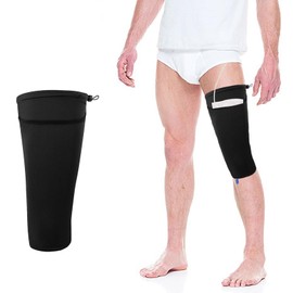 Supporto per sacchi da gamba per catetere regolabile, supporto per sacca per urina, sacchetto di scarico per le gambe, per donne e uomini (nero, M)