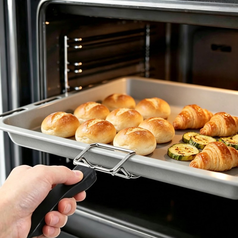 Oven Rack Puller, 2-Pack Air Fryer Tray Lifter With Black