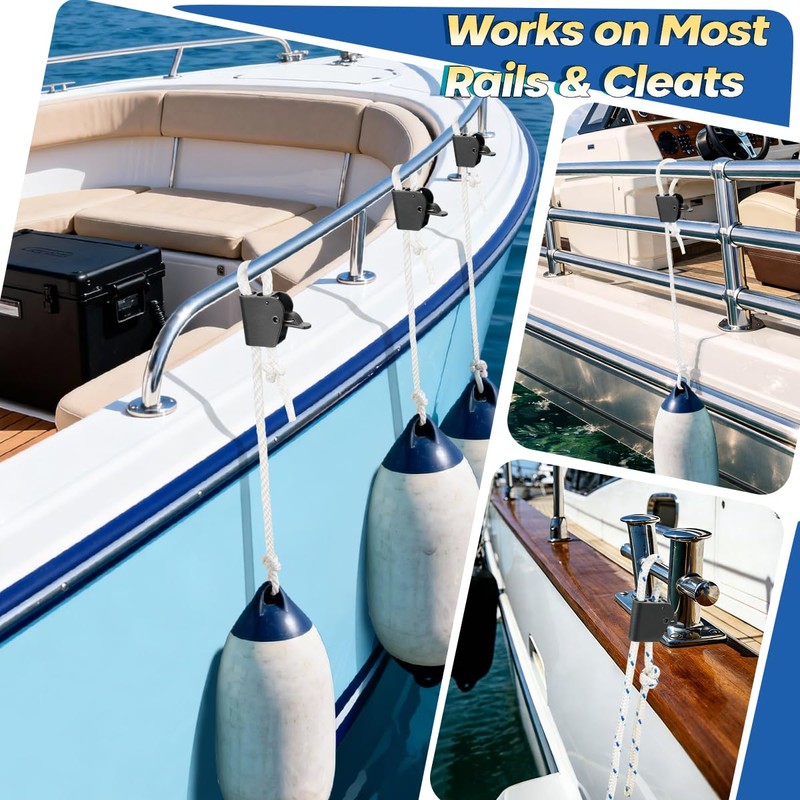 FUENEN Stainless Steel Boat Fender Clips, Quick Release Boat Fender